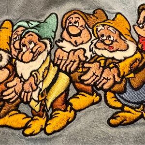 Disney Denim XL button up long sleeve.Snow White all Dwarfs embroidered. NOW $56
